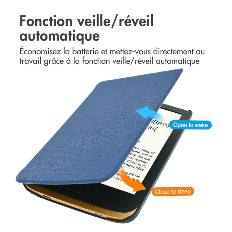 imoshion Étui de liseuse portefeuille Canvas Sleepcover pour Pocketbook Touch Lux 5 / HD 3 / Basic Lux 4 / Vivlio Lux 5 Neuf - vue 5