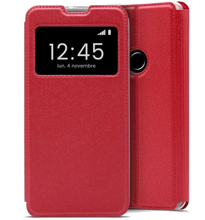 Etui Folio compatible Rouge Huawei P Smart 2020