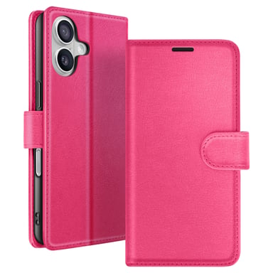Zanaé Funda tipo cartera para iPhone 17 Air con soporte y lengüeta magnética Fucsia