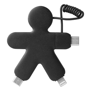 XOOPAR 3 en 1 Buddy USB A, USB C/USB C, cable Lightning de 0,15 m Negro