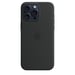 Coque en silicone avec MagSafe pour iPhone 15 Pro Max Noir