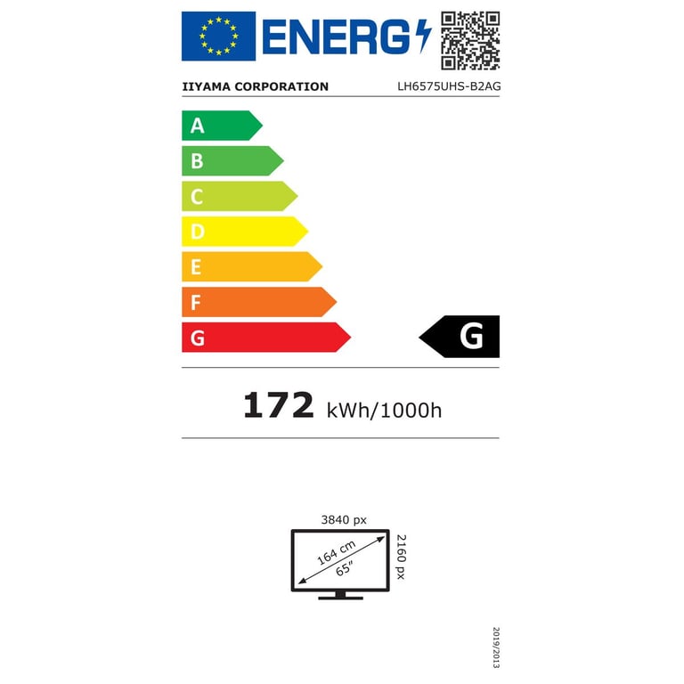 iiyama ProLite LH6575UHS B2AG 65 écran LCD rétro éclairé par LED signalisation numérique avec lecteur multimédia intégré SDM Slot PC 4K UHD... - vue 3