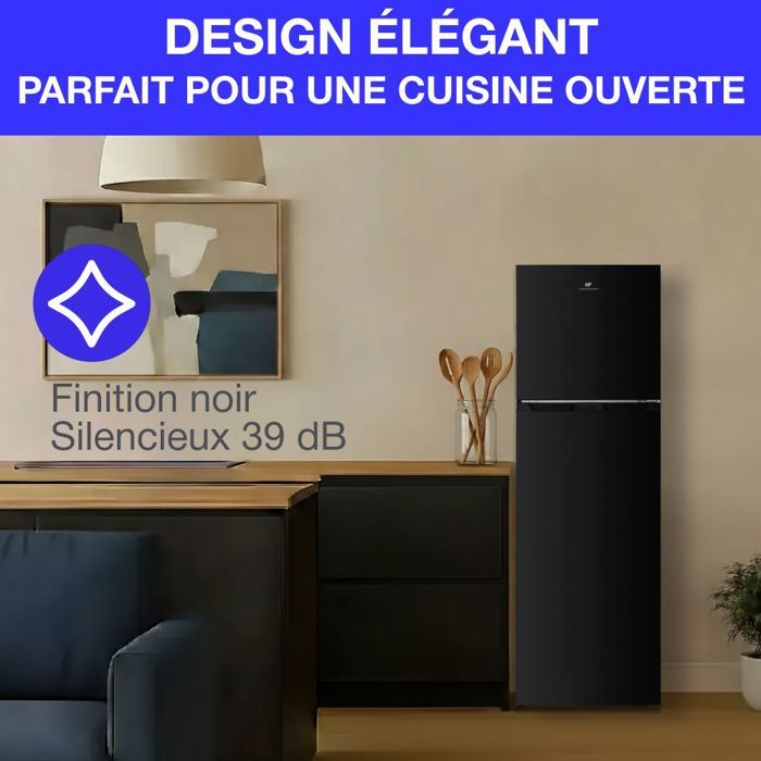 Réfrigérateur Congélateur Haut Continental Edison – 247 L, Total No Frost, 54.5 cm - vue 4
