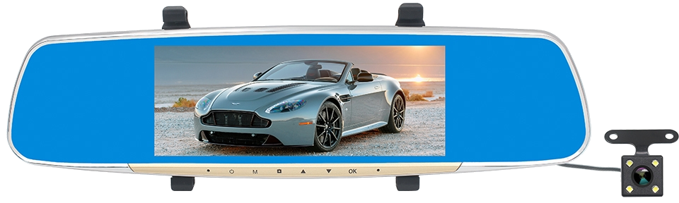 Caméra Voiture Dashcam Écran Recul Tactile 7 Pouces Dual Caméra Vision Nuit Gris YONIS