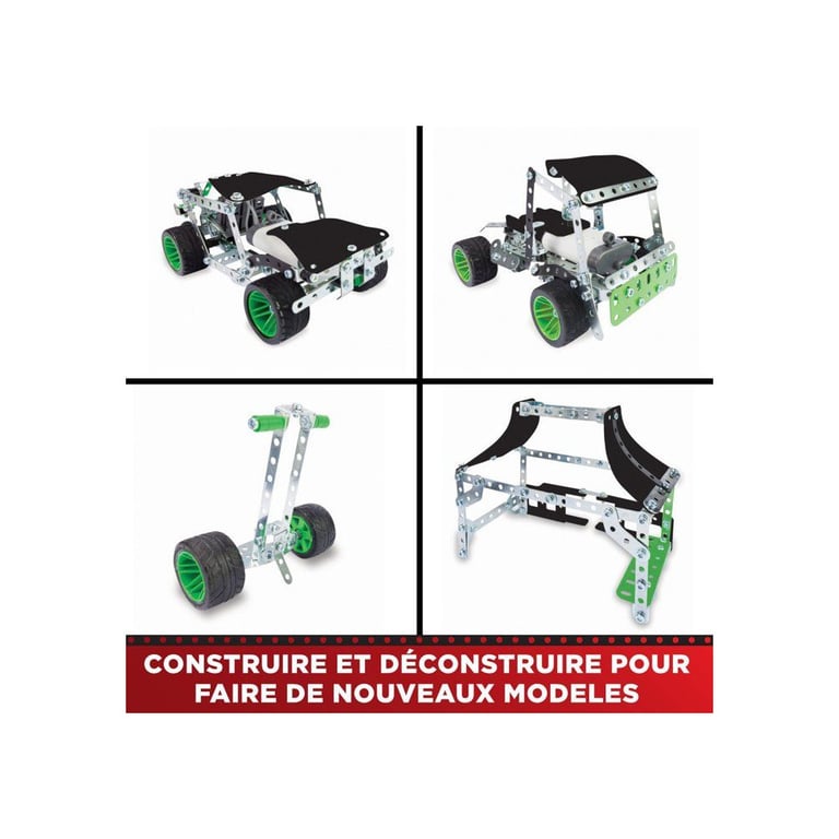 MECCANO Mountain Rally Set de construction 25 en 1 390 pièces métal 2 outils ergonomiques Rouge Blanc Noir Vert - Neuf