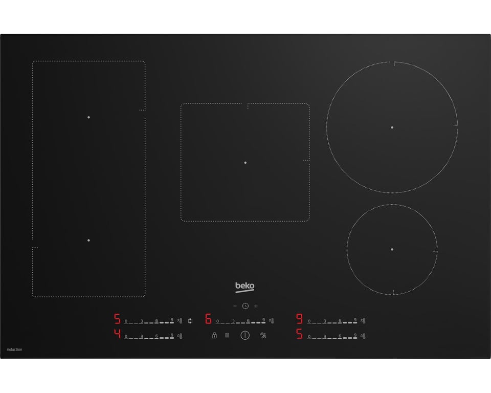 Beko HII85720UFT Table de cuisson à induction encastrable 80 cm 5 brûleurs Neuf