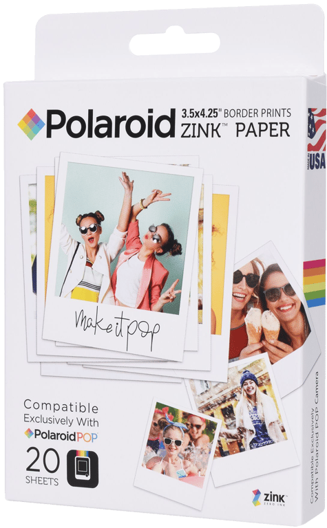 Pack de 20 Papiers photo Instantané Polaroid ZINK Format 3x4