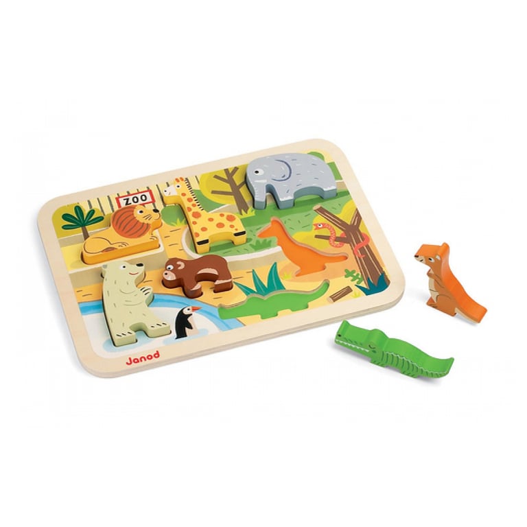 Encastrement 7 pièces en bois : Chunky Puzzle Zoo Juratoys Janod - vue 8