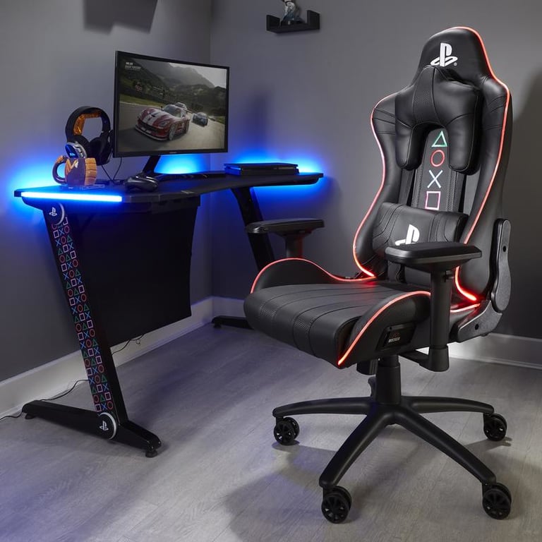 Fauteuil Gaming X ROCKER Playstation Amarok Réglable en hauteur Motif Playstation Couleur - vue 4