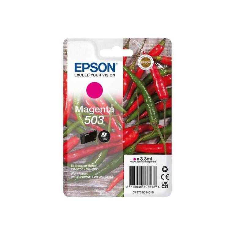 Cartouche d'encre Epson 503 C13T09Q34010 3,3 ml Rendement 165 pages Magenta - Neuf