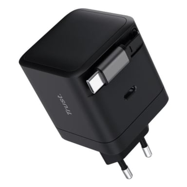 Cargador de Pared Trust Maxo 65W- 1xUSB Tipo-C- Incluye Cable USB Tipo-C Retráctil- 65W