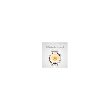 Watch GT6 GPS - Boitier en Acier Inoxydable Argent de 41 mm avec bracelet en Tissu tissé, Marron