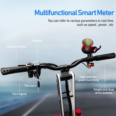 Trottinette électrique Tifgalop K8 6000W 12 pouces 60V 38AH Batterie avec siège amovible