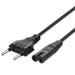 LinQ Cable de alimentación Euro a C7 para PC, monitor y consolas 1,5 m. Negro