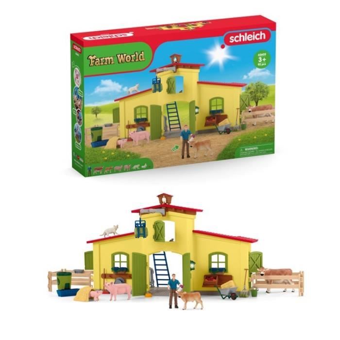 Ensemble de Figurines Animaux de la Ferme avec Accessoires Coffret Ferme éducative de 92 Pièces avec Vache Cheval Cochon et - vue 3