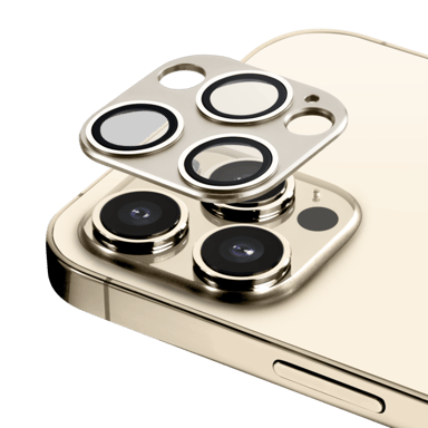 Tapa del objetivo de aleación metálica para Apple iPhone 12 Pro, oro platino