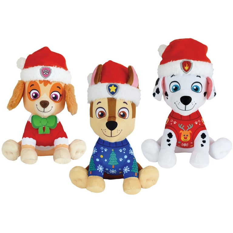 Lot de 3 Peluches PatPatrouille – Chase, Stella et Marcus Version Noël - vue 2