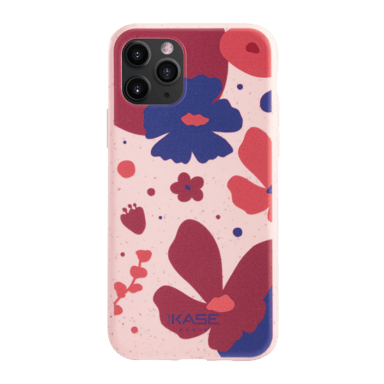Guscio organico vegano antibatterico 100% a zero rifiuti per Apple iPhone 11 Pro, rosa petunia