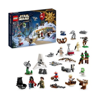 LEGO Star Wars 75366 Calendario de Adviento 2023, con 24 regalos de Navidad que incluyen 9 personajes y 10 vehículos de juguete