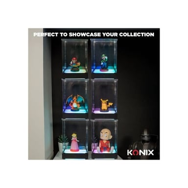 Vitrine LED Display Box pour figurine - KONIX - Compatible Funko Pop / Banpresto Qposket - Éclairage RVB - Câble USB