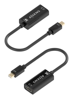 AISENS A125-0904 câble vidéo et adaptateur 0,15 m Mini DisplayPort HDMI Type A (Standard) Noir
