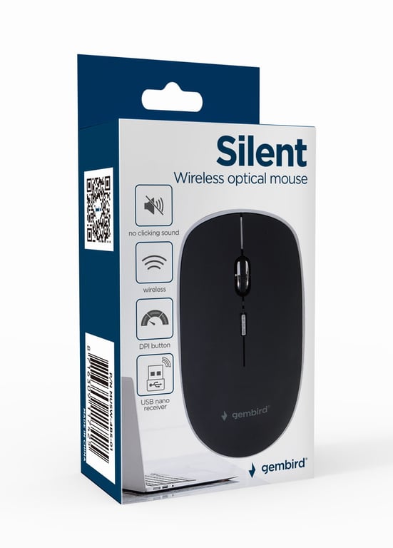 Souris Gembird MUSW-4BS-01 – Optique Ambidextre RF Sans Fil 1600 DPI 4 Boutons Silencieux - vue 3