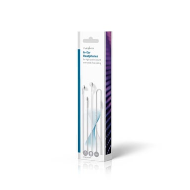 Écouteurs Filaires 3.5mm avec Micro et Contrôle du Volume 1.2m Blanc