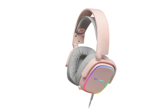 Mars Gaming MHAX Rosa, Auriculares Gaming RGB, Micrófono Extraíble, HiFi, Compatibilidad Multiplataforma