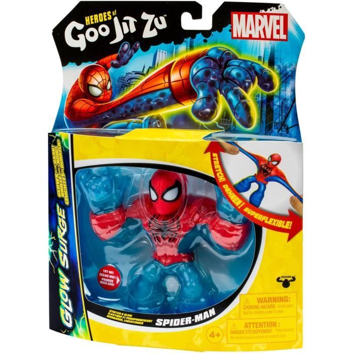 Spiderman Glow Surge 11cm - HERoeS OF GOO JIT ZU - MARVEL - Figurine lumineuse et extensible - Excellent état