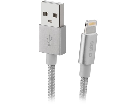 SBS TECABLEUSBIP589BS câble Lightning 1 m Argent - Neuf