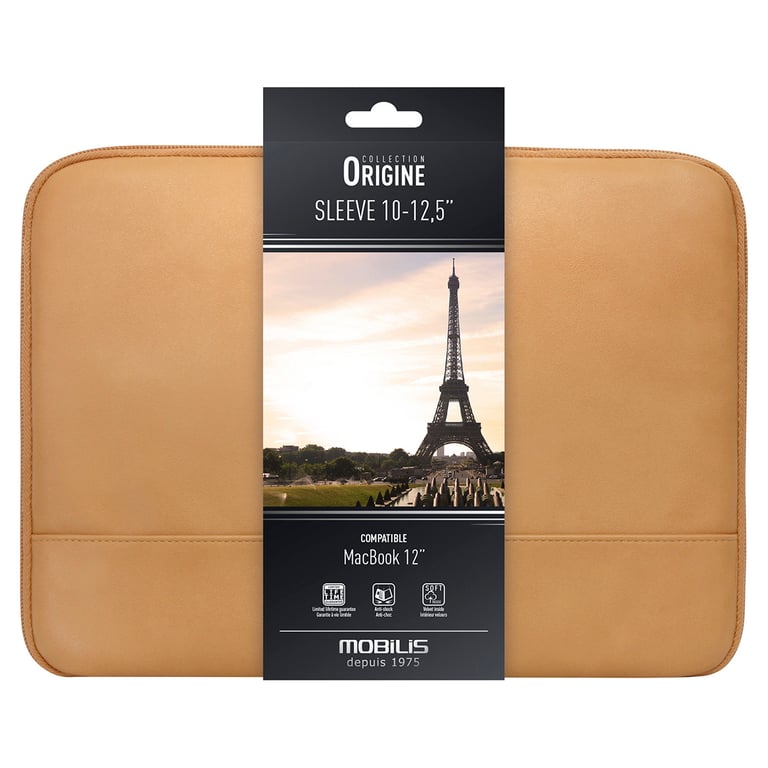 Pochette macbook camel et doré sur mesure / housse ordinateur cuir