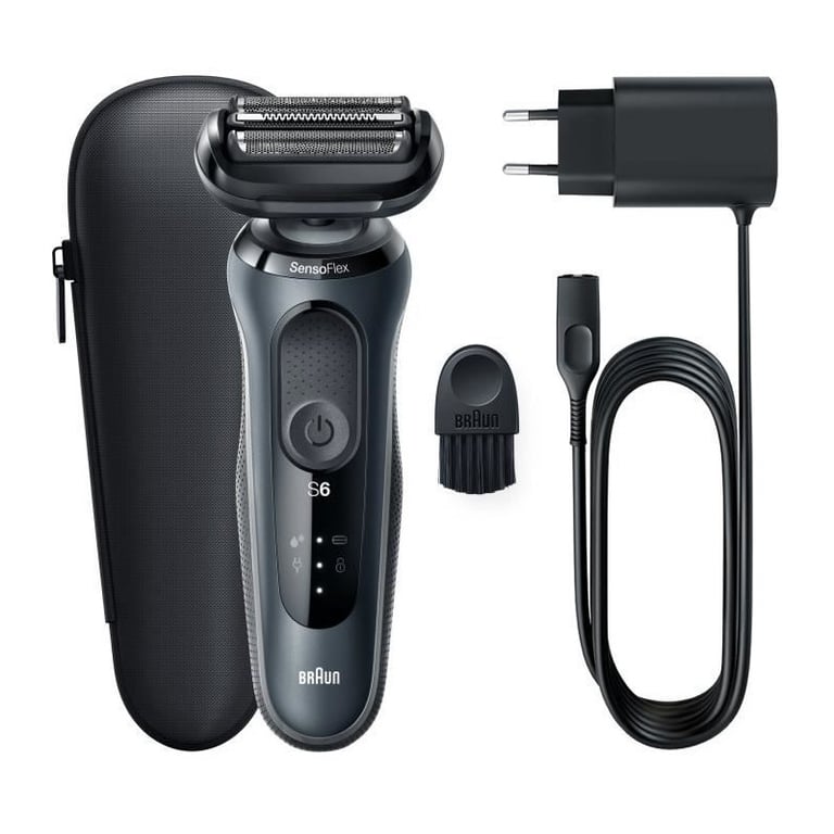 Rasoir électrique - BRAUN - Séries 6 61-N1000s - 50 min autonomie - Noir élégant - SensoFlex - Neuf