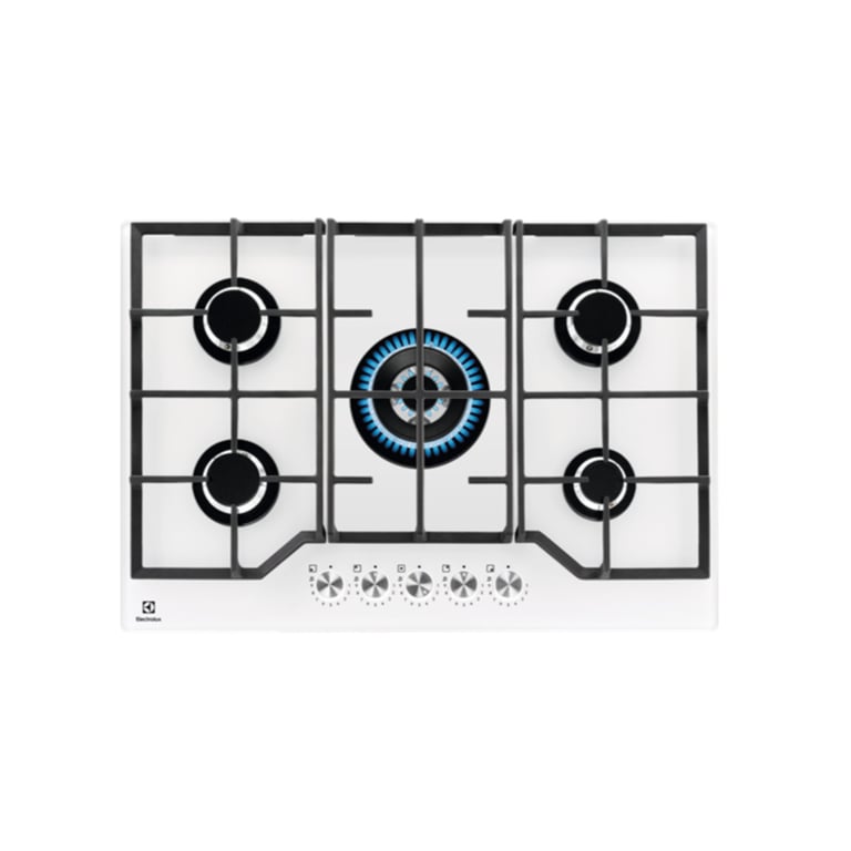 Plaque De Cuisson À Gaz ELECTROLUX KGG75362W – 5 Brûleurs, Commandes Avant