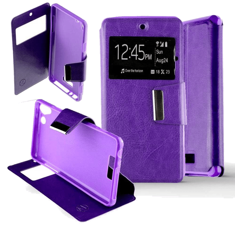Etui Folio compatible Violet Wiko Selfy 4G