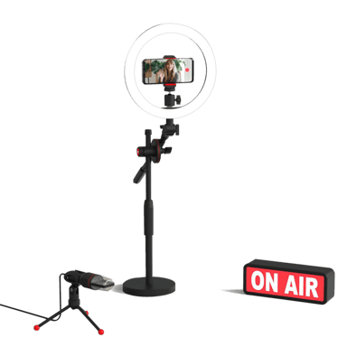 Anneau Lumineux Selfie à LED & Microphone