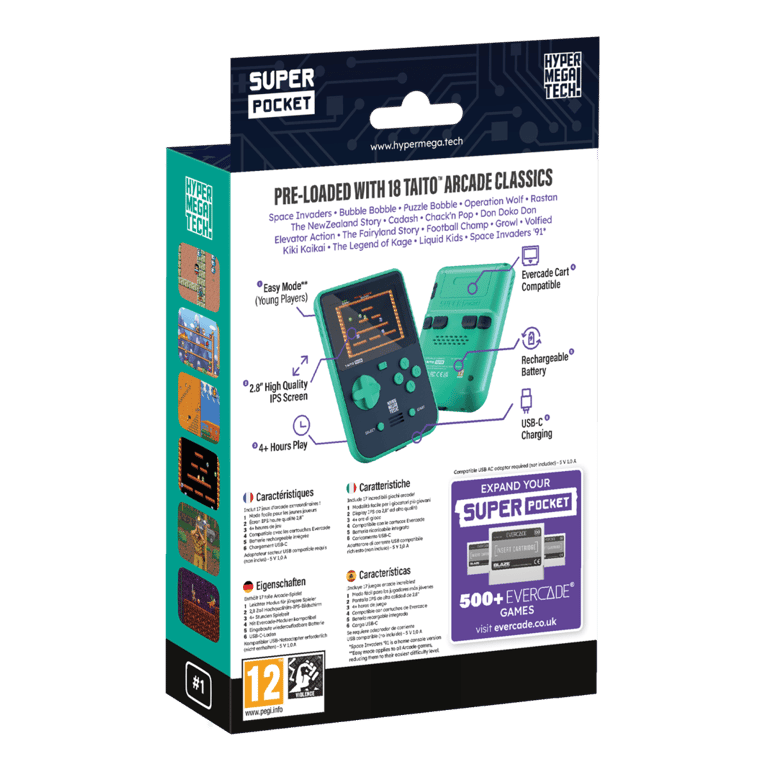 Console rétrogaming JUST FOR GAMES Taito Super Pocket 18 jeux classiques intégrés Compatible Evercade : Plus de 350 jeux - vue 3