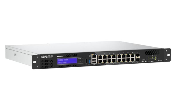QNAP QGD-1600 Gestionado Gigabit Ethernet (10/100/1000) 1U Negro, Gris