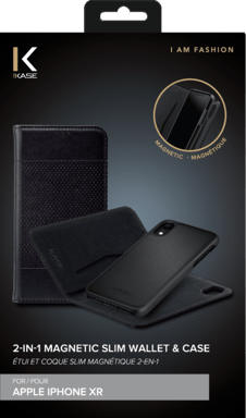 GEN 2.0 funda y carcasa magnética delgada 2 en 1 para Apple iPhone XR, Negro