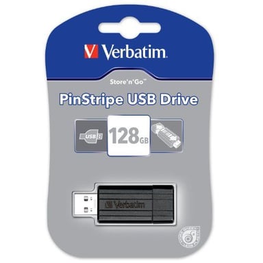 Verbatim Pinstripe Clé USB Drive 2.0 128 Go - Neuf
