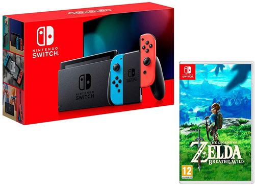 Switch Neon 32GB + The Legend of Zelda: Breath of The Wild, Rojo, Azul