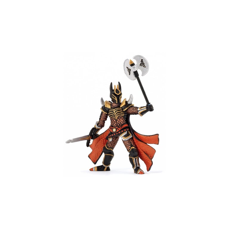 Chevalier Triple Hache avec Dragon des Ténèbres Figurine de Collection Neuf
