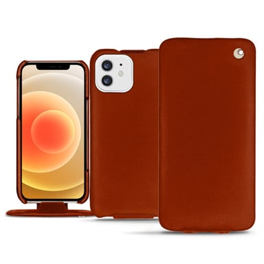 Housse cuir Apple iPhone 12 mini -  - Orange - Cuir vegan