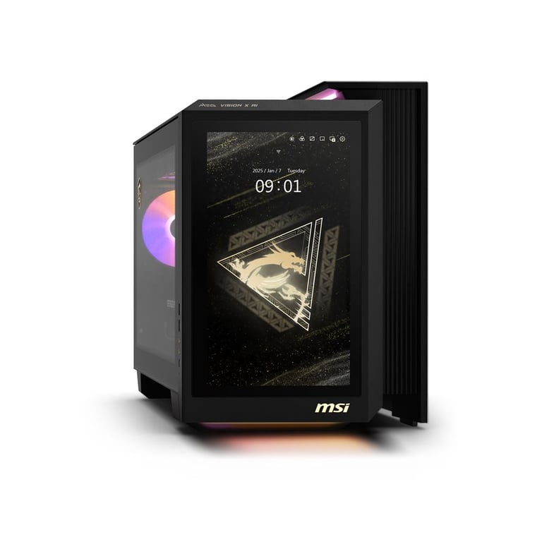 PC Gaming MSI MEG Vision X AI 2NVZ9 021FR B9285KVZ3264GS2TX11MALZ9 avec écran tactile avant Intel® Core™ Ultra 9 RAM SSD Nvidia GeForce RTX 5090 - vue 4