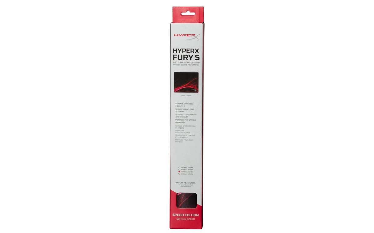 HyperX FURY S Speed Edition Pro Gaming Tapis de souris de jeu Noir, Rouge