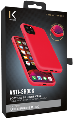 Guscio in morbido silicone gel antiurto per Apple iPhone 11 Pro, rosso fuoco
