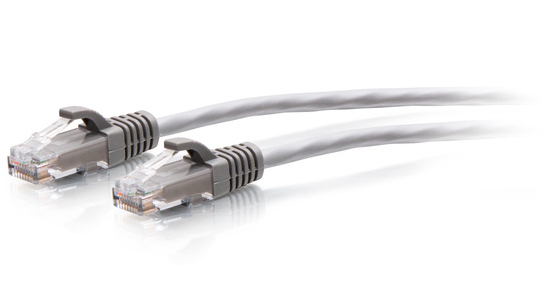 C2G Câble de raccordement Ethernet fin Cat6a non blindé (UTP) avec protection anti-accrochage de 0,3 m - Gris