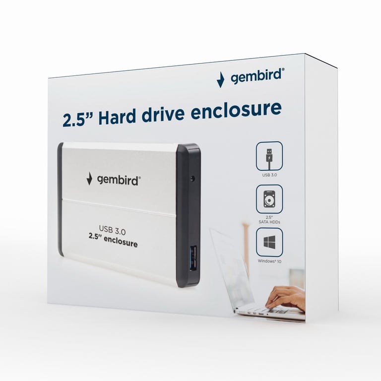 Gembird EE2 U3S 2 Boîtier de disques de stockage Boîtier HDD 2.5 Neuf - vue 2