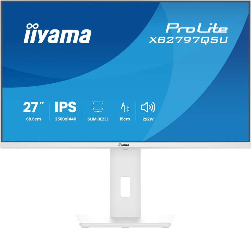 iiyama ProLite XB2797QSU-W1 écran plat de PC 68,6 cm (27 ) 2560 x 1440 pixels Quad HD LED Blanc - Neuf