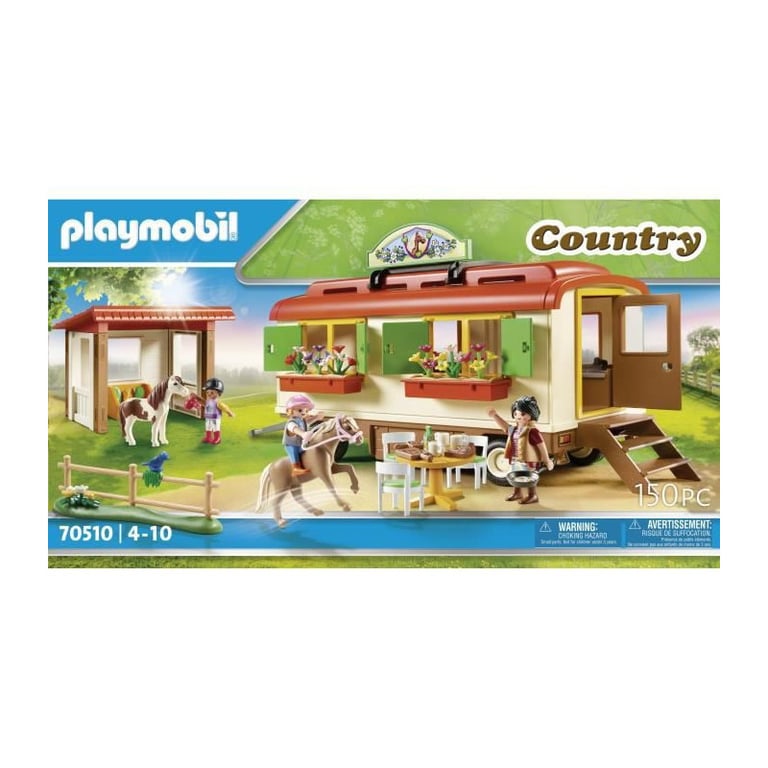 Box De Poney Et Roulotte Country 70510 Playmobil La Boîte - vue 8