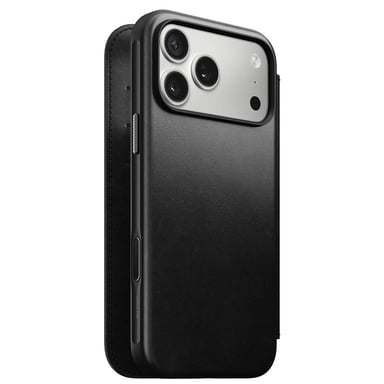 Nomad Funda tipo cartera de cuero Horween Modern Series para iPhone 17 Pro Max con MagSafe Negro